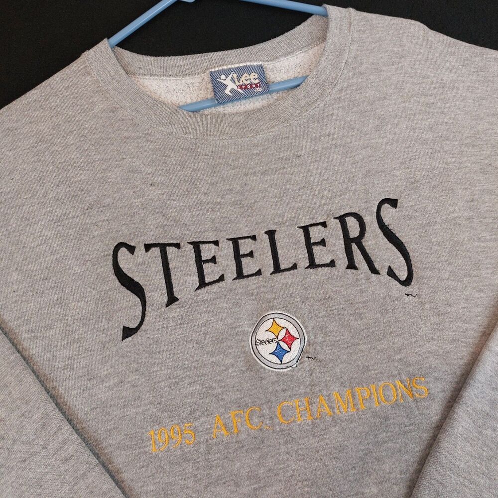 Vintage Lee Sport NFL Steelers 1995 AFC Champions Sweatshirt XL Made in USA